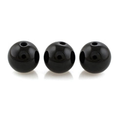 BLACK ONYX PLAIN BALL BEAD (BALCK/CLEAN) (FULL DRILL 1.30MM) 8MM 3.56 Cts.