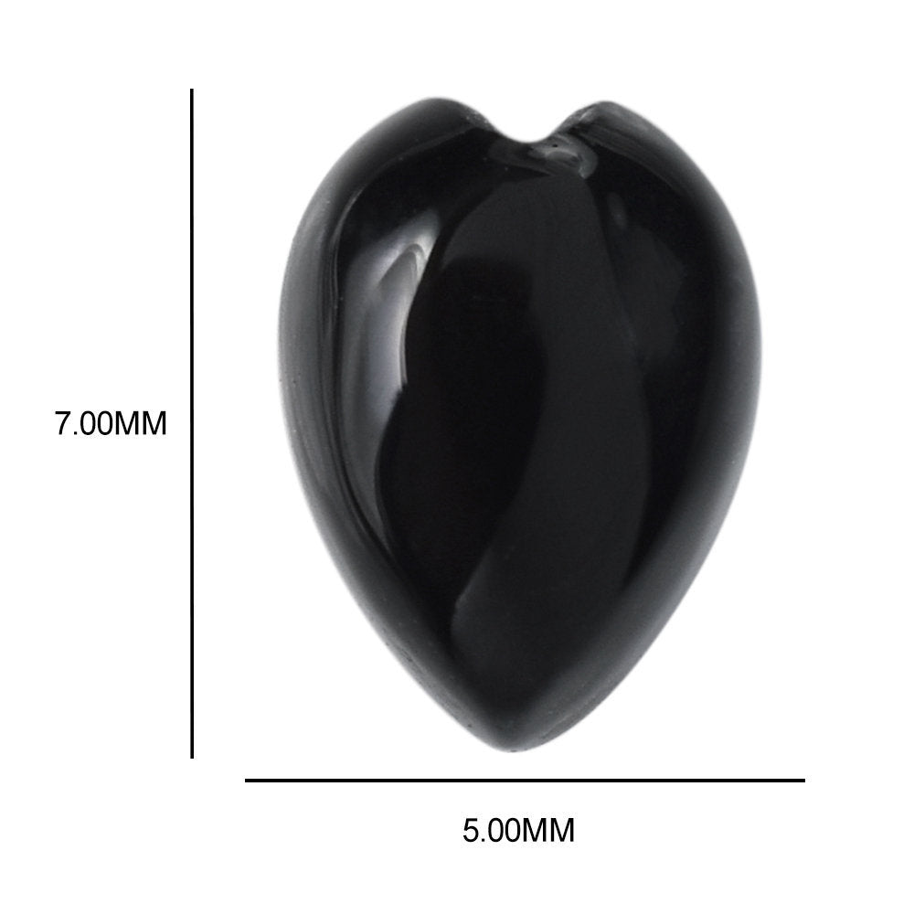 BLACK ONYX HEART CAB 7X5MM 0.79 Cts.