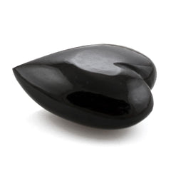 BLACK ONYX SACRED PUFFY HEART (HALF DRILL 1.10MM) (#132) 28X23MM 48.75 Cts.