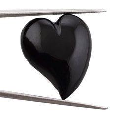 BLACK ONYX SACRED PUFFY HEART (HALF DRILL 1.10MM) (#132) 28X23MM 48.75 Cts.