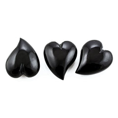 BLACK ONYX SACRED PUFFY HEART (HALF DRILL 1.10MM) (#132) 28X23MM 48.75 Cts.