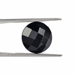 BLACK ONYX CHECKER CUT ROUND 12MM 5.05 Cts.