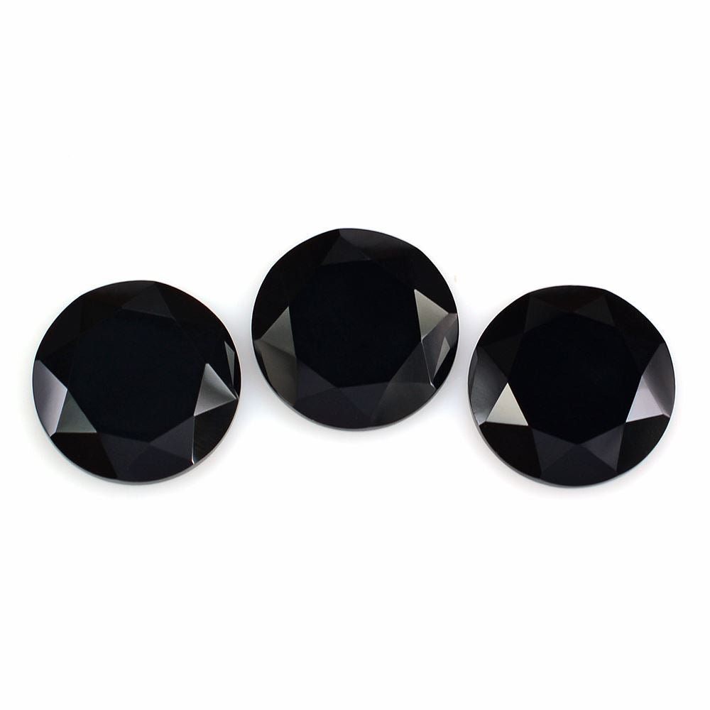 BLACK ONYX TABLE CUT ROUND CAB (FLAT) 14MM 4.51 Cts.