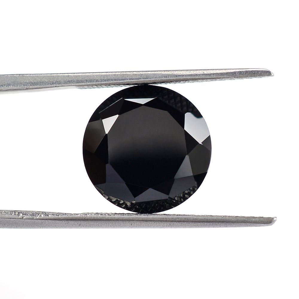 BLACK ONYX DIAMOND CUT ROUND 12MM 7.00 Cts.