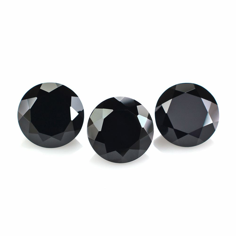 BLACK ONYX DIAMOND CUT ROUND 11.50MM 6.60 Cts.