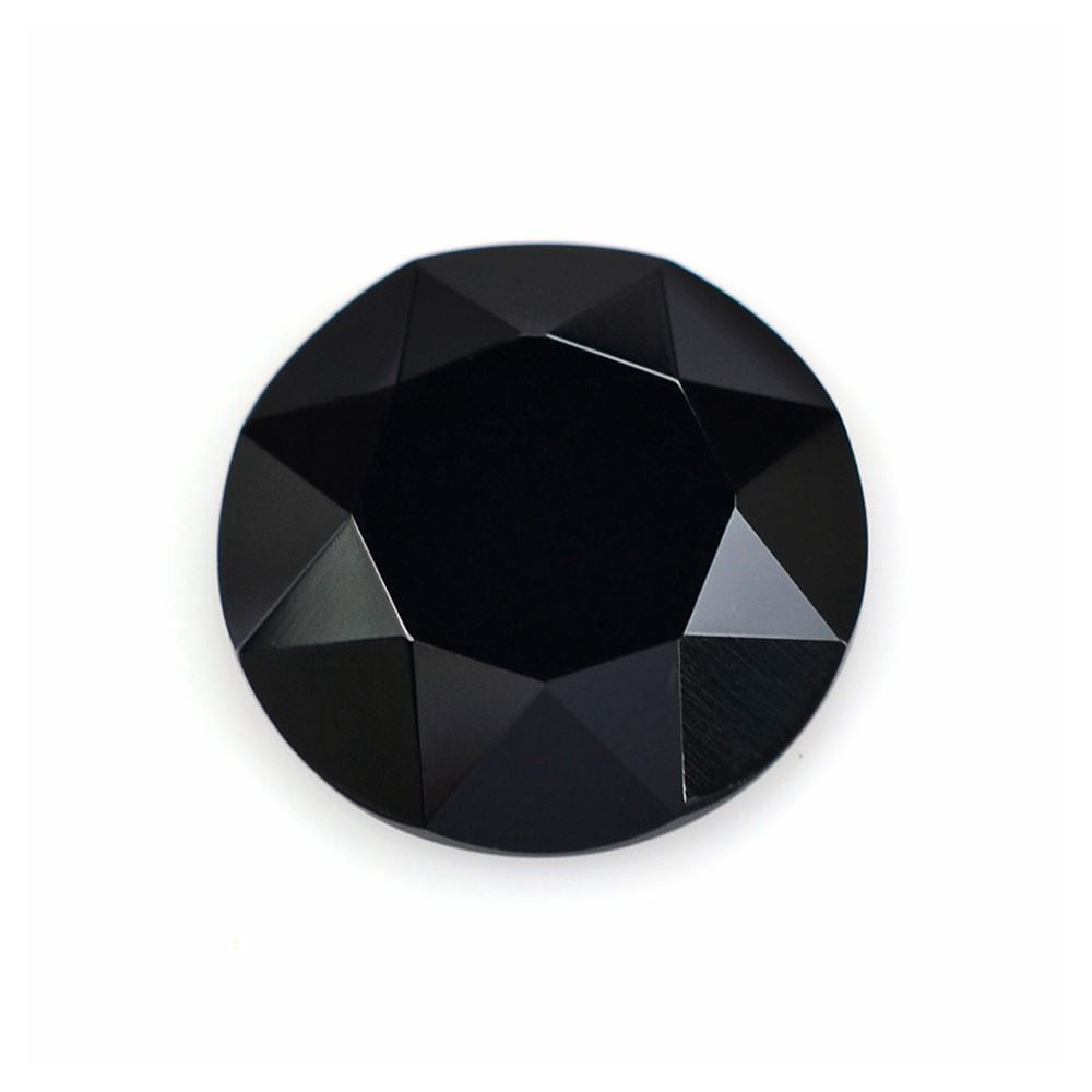BLACK ONYX TABLE CUT ROUND CAB 17MM 8.69 Cts.