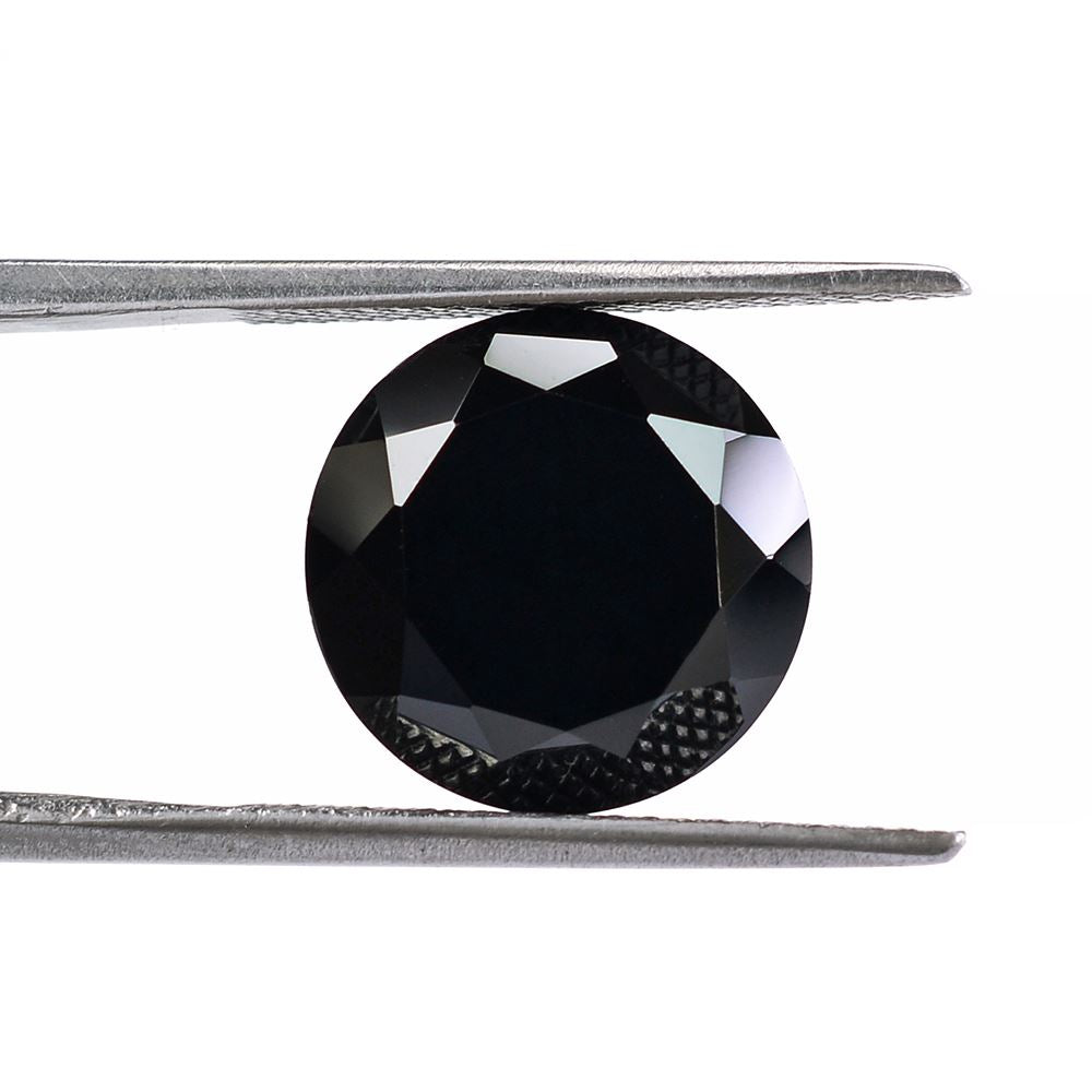 BLACK ONYX DIAMOND CUT ROUND 13MM 8.49 Cts.