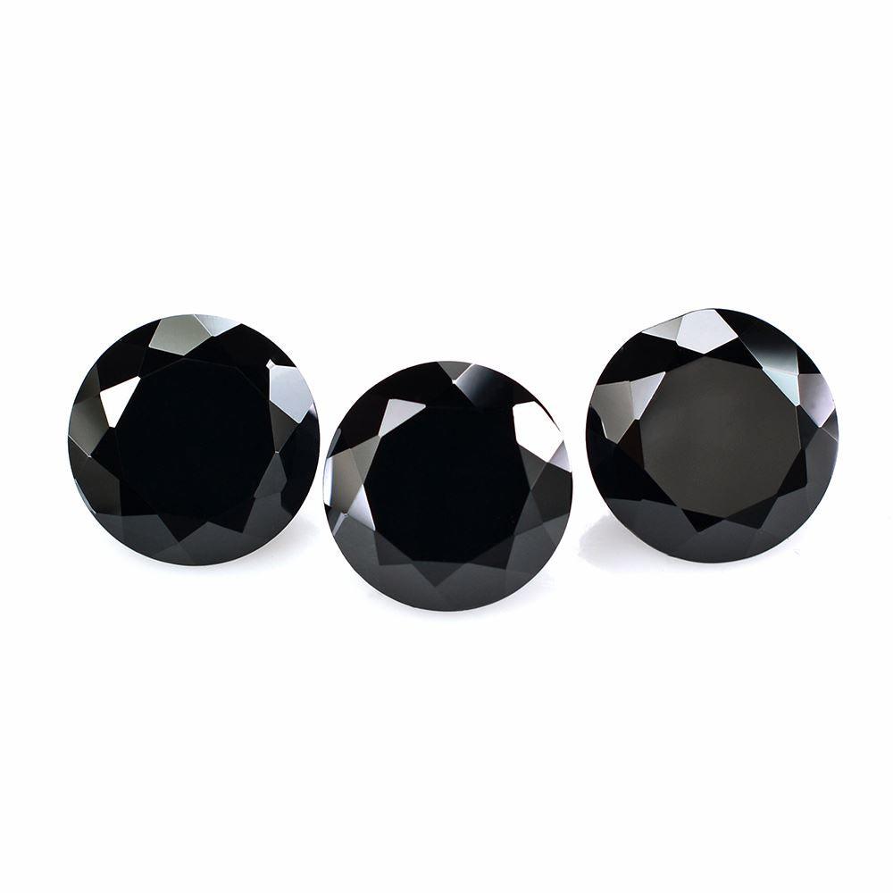 BLACK ONYX DIAMOND CUT ROUND 13MM 8.49 Cts.