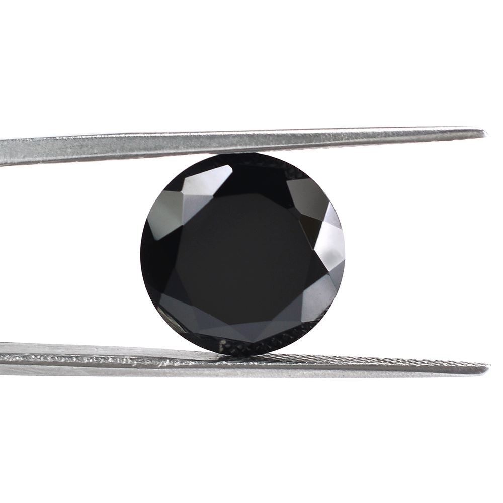 BLACK ONYX DIAMOND CUT ROUND 14MM 10.90 Cts.