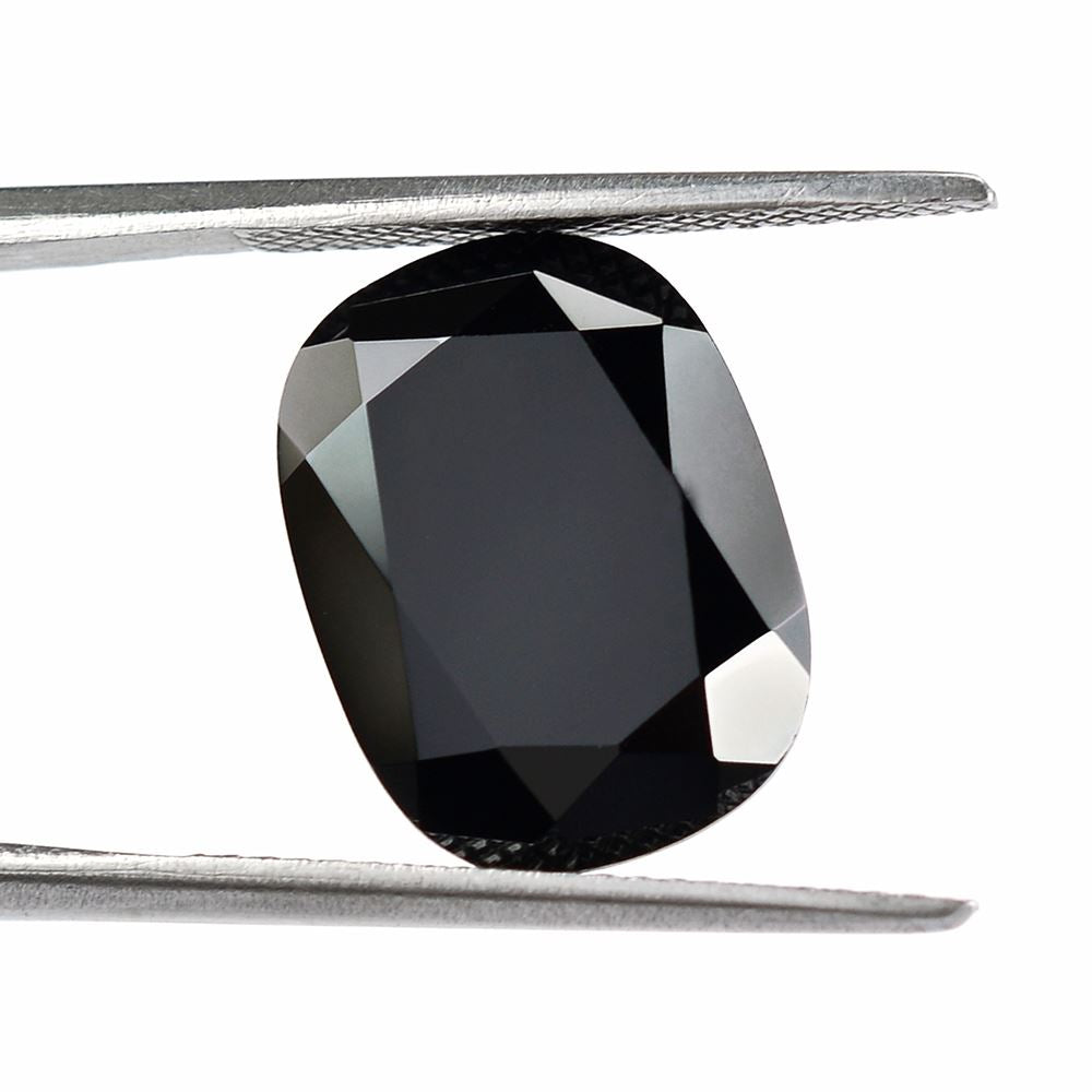 BLACK ONYX CUT CUSHION (IRREGULAR CUT BACK) 15.50X11.50MM 10.45 Cts.