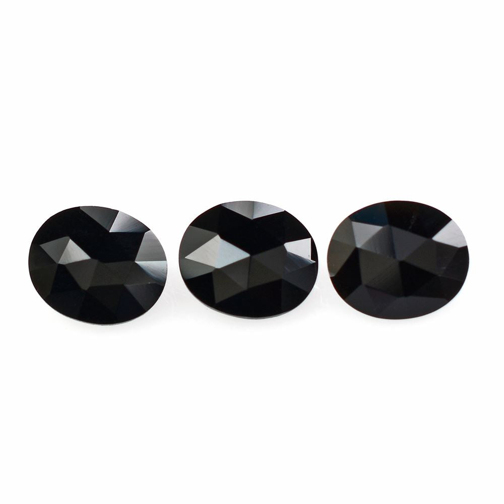 BLACK ONYX ROSE CUT OVAL 6X5MM 0.50 Cts.