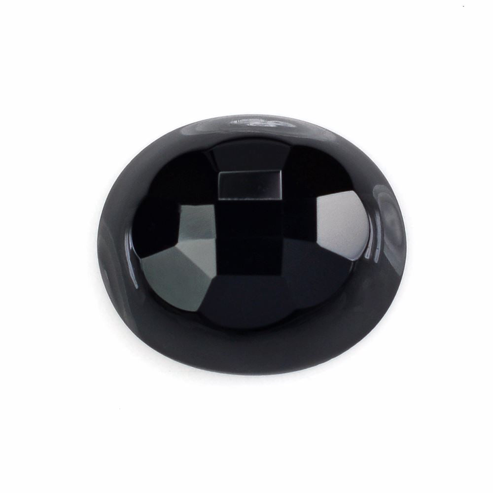 BLACK ONYX STEP CUT OVAL CAB 17X15MM 10.50 Cts.