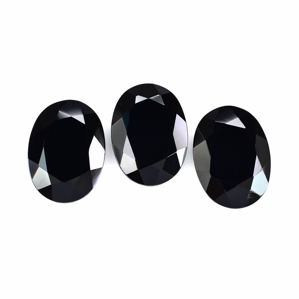 BLACK ONYX BOTH SIDE TABLE CUT OVAL 18X13MM 6.94 Cts.