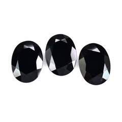 BLACK ONYX BOTH SIDE TABLE CUT OVAL 18X13MM 6.94 Cts.