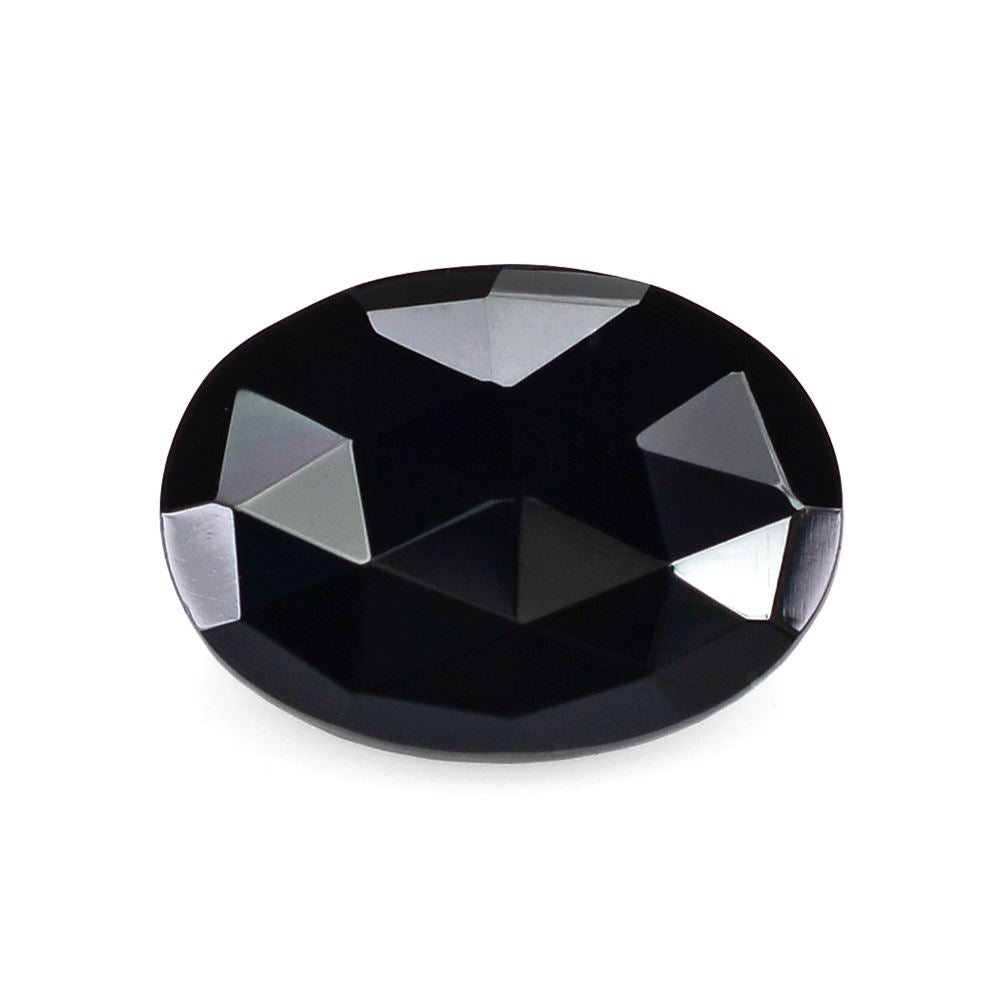 BLACK ONYX ROSE CUT OVAL 16X12MM 6.80 Cts.