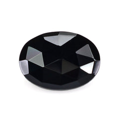 BLACK ONYX ROSE CUT OVAL 16X12MM 6.80 Cts.