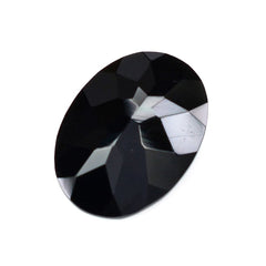 BLACK ONYX ROSE CUT OVAL 16X12MM 6.80 Cts.