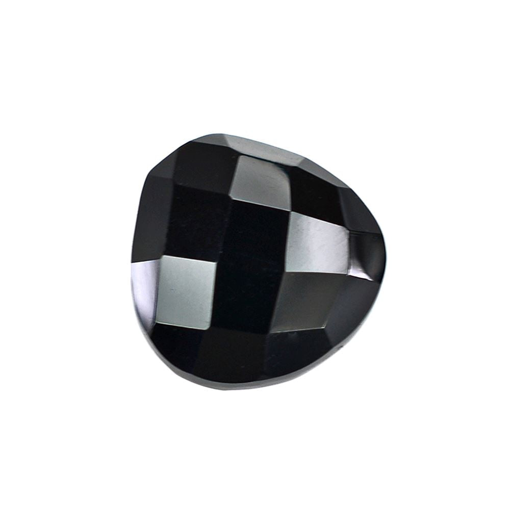 BLACK ONYX BRIOLETTE PEAR TABEEZ (HALF DRILL) 10MM 3.345 Cts.