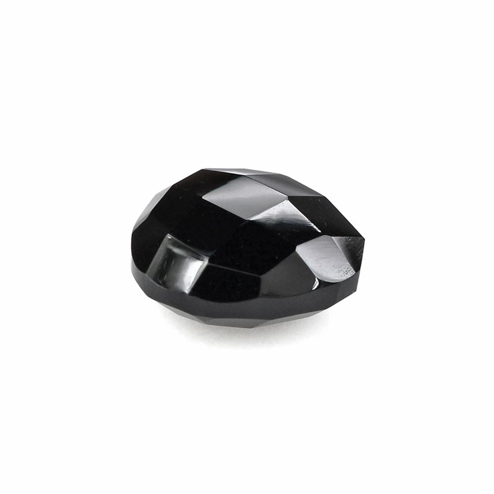 BLACK ONYX BRIOLETTE PEAR TABEEZ (HALF DRILL) 10MM 3.345 Cts.