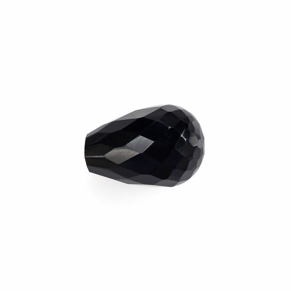 BLACK ONYX FACETED DROPS (HALF DRILL) (CLEAN) 9X6MM 2.20 Cts.