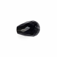 BLACK ONYX FACETED DROPS (HALF DRILL) (CLEAN) 9X6MM 2.20 Cts.