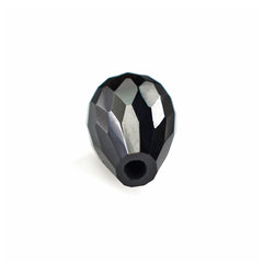 BLACK ONYX FACETED DROPS (HALF DRILL) (CLEAN) 9X6MM 2.20 Cts.