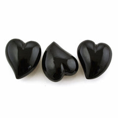 BLACK ONYX SACRED HEARTS (HALF DRILL) (DES#132) 18X16MM 19.11 Cts.