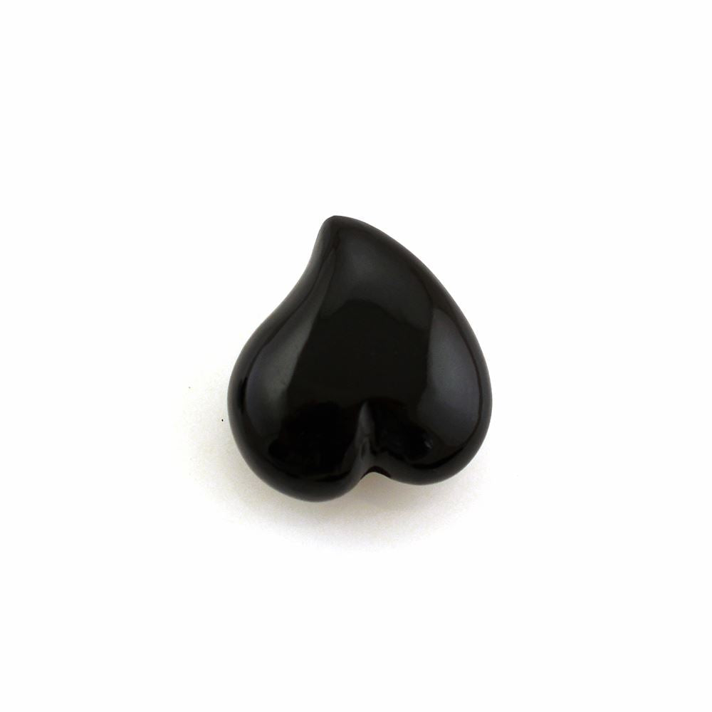 BLACK ONYX SACRED HEARTS (HALF DRILL) (DES#132) 13X12MM 7.56 Cts.
