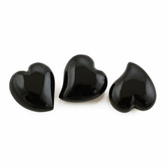 BLACK ONYX SACRED HEARTS (HALF DRILL) (DES#132) 13X12MM 7.56 Cts.
