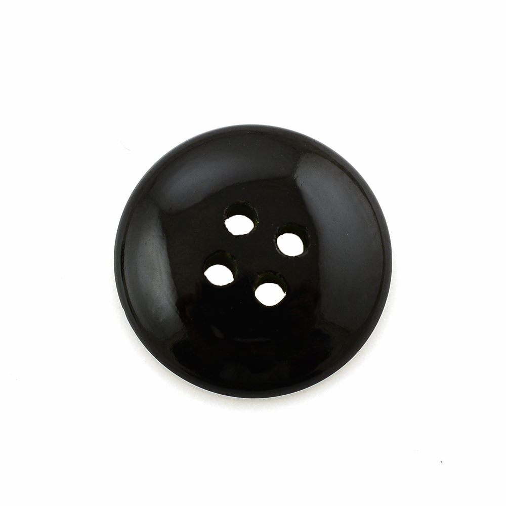 BLACK ONYX PLAIN BUTTON (FULL DRILL) 15MM 5.09 Cts.