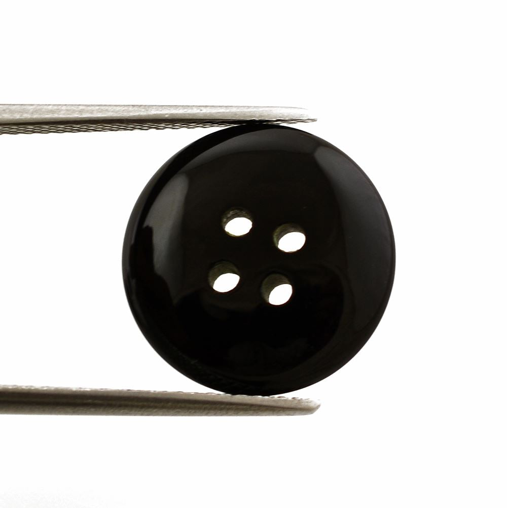 BLACK ONYX PLAIN BUTTON (FULL DRILL) 15MM 5.09 Cts.