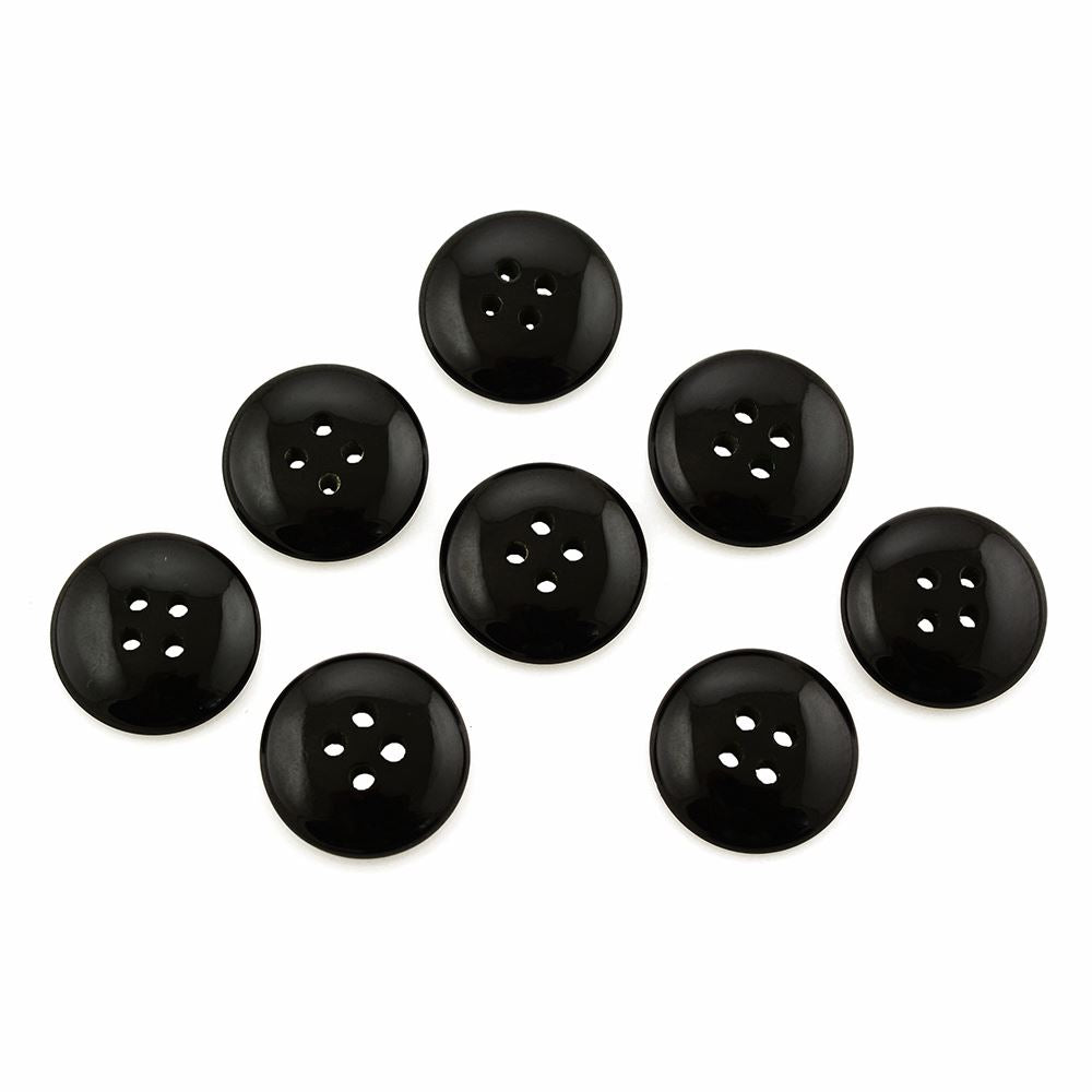 BLACK ONYX PLAIN BUTTON (FULL DRILL) 15MM 5.09 Cts.