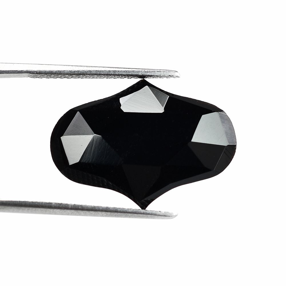 BLACK ONYX ROSE CUT FANCY SHAPE 22X16MM 7.20 Cts.