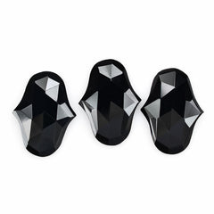 BLACK ONYX ROSE CUT FANCY SHAPE 22X16MM 7.20 Cts.