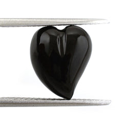 BLACK ONYX SACRED HEARTS (DES#133) HALFDRILL 12X10MM 5.80 Cts.
