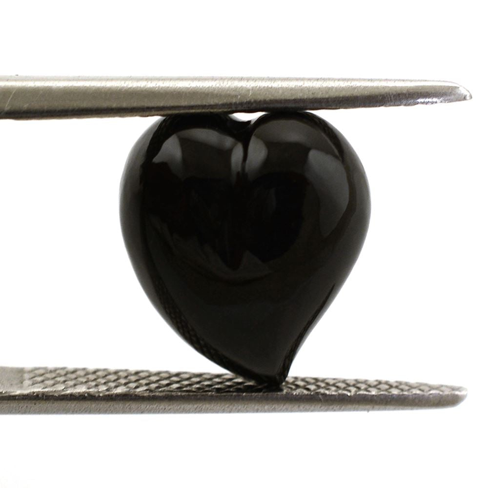 BLACK ONYX SACRED HEARTS (DES#133) HALF DRILL 11.50X10MM 5.56 Cts.