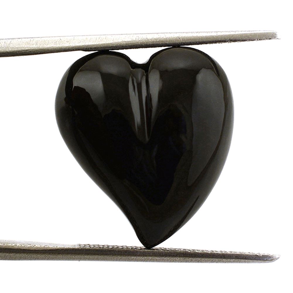 BLACK ONYX SACRED HEARTS (DES#133) HALFDRILL 18X16MM 18.05 Cts.