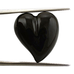 BLACK ONYX SACRED HEARTS (DES#133) HALFDRILL 18X16MM 18.05 Cts.