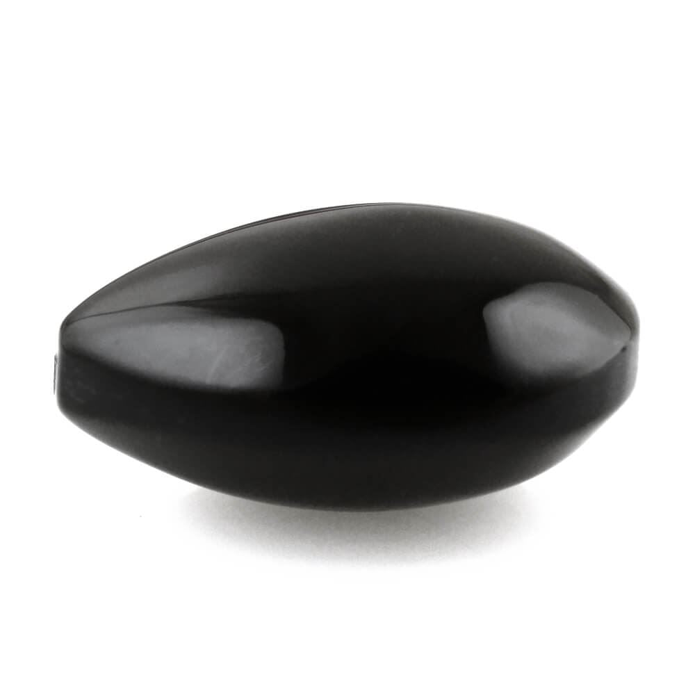 BLACK ONYX LENTIL PEAR (HALF DRILL) 15X12MM 8.92 Cts.
