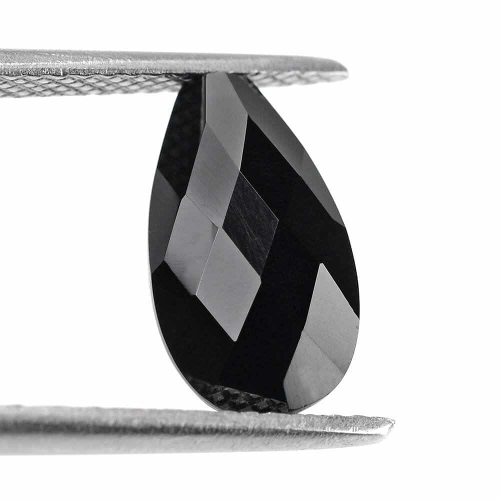 BLACK ONYX BRIOLETTE PEAR (HALF DRILL) 12X7MM 2.21 Cts.