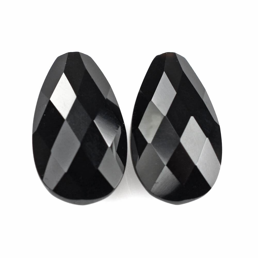 BLACK ONYX BRIOLETTE PEAR (HALF DRILL) 12X7MM 2.21 Cts.