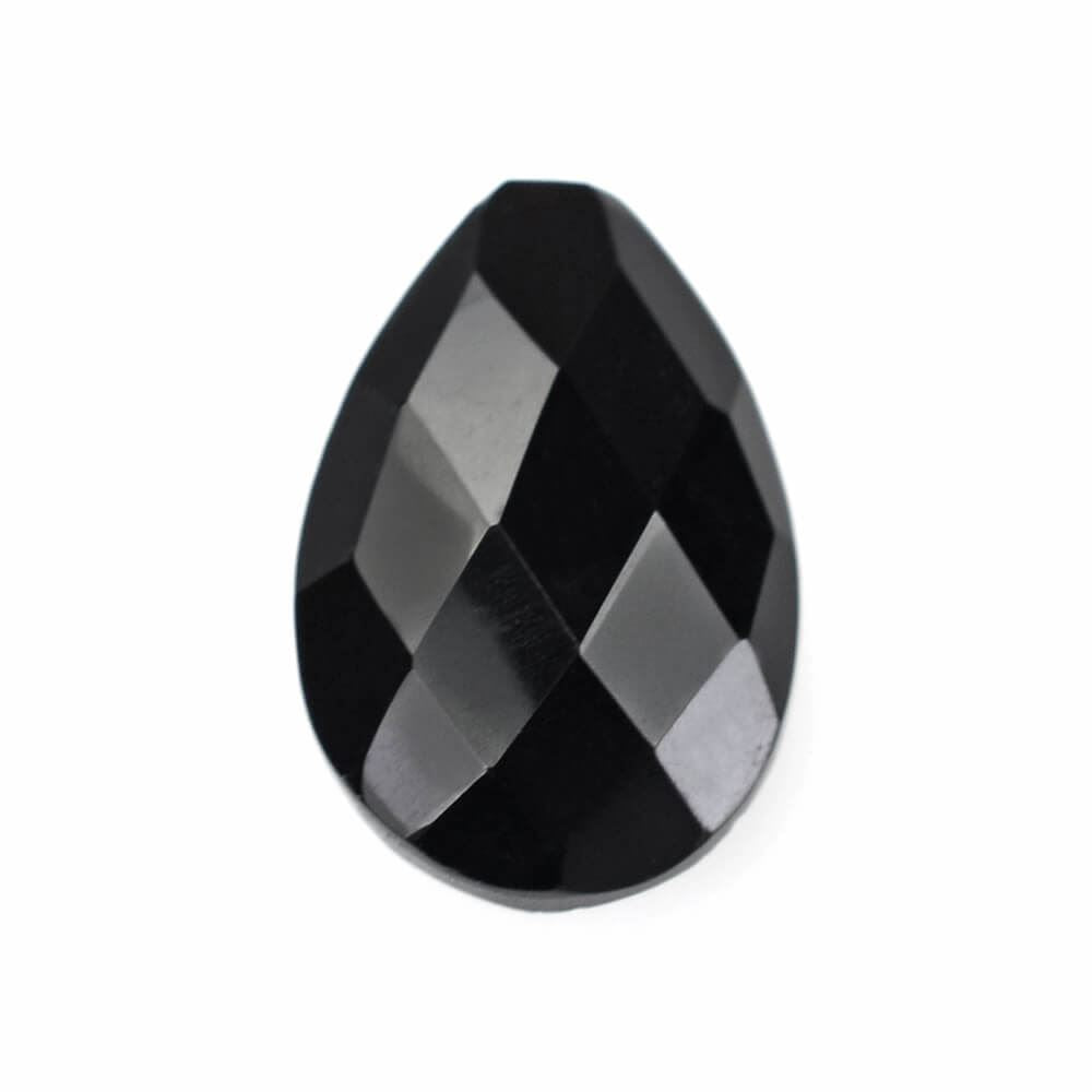 BLACK ONYX BRIOLETTE PEAR (HALF DRILL) 12X8MM 3.00 Cts.