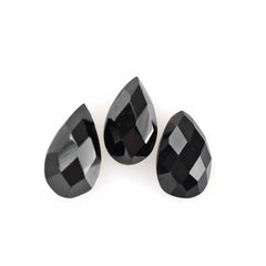 BLACK ONYX CHECKER PEAR CAB 5X3MM 0.22 Cts.