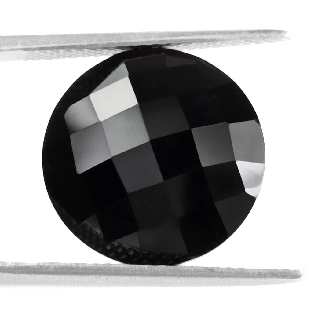 BLACK ONYX BRIOLETTE ROUND 15MM 9.15 Cts.