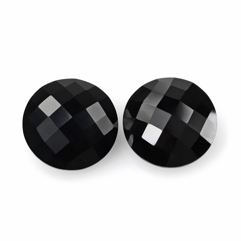 BLACK ONYX BRIOLETTE ROUND 15MM 9.15 Cts.