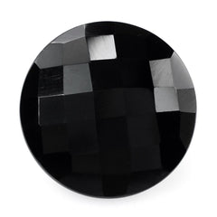 BLACK ONYX CHECKER CUT ROUND 16MM 11.56 Cts.