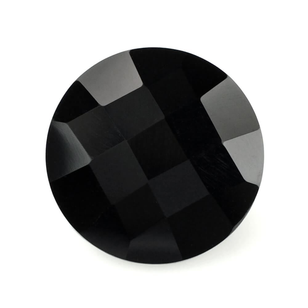 BLACK ONYX CHECKER CUT ROUND 12MM 5.25 Cts.