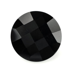 BLACK ONYX CHECKER CUT ROUND 12MM 5.25 Cts.