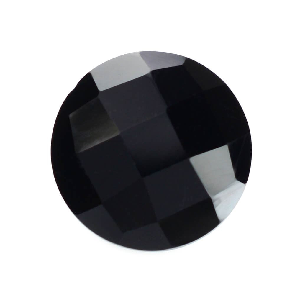 BLACK ONYX CHECKER CUT ROUND 9MM 2.32 Cts.