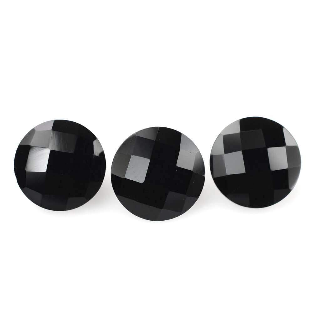 BLACK ONYX CHECKER CUT ROUND 9MM 2.32 Cts.